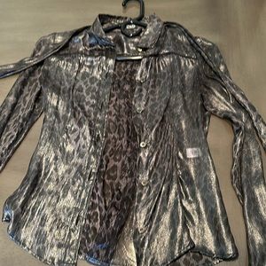 D&G Authentic animal print metallic sheer top Size 40